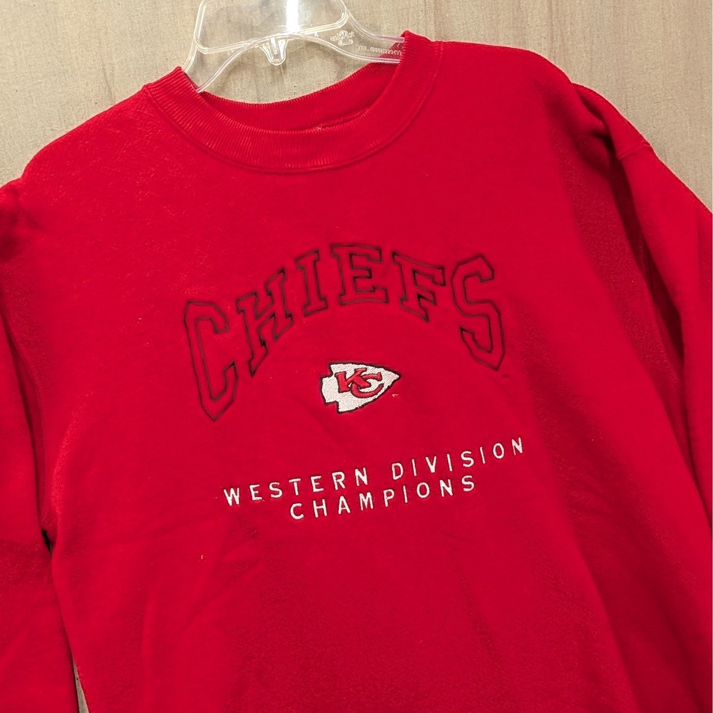 Vintage Lee Kansas City Chiefs Western Division Champions Sweatshirt Red Large